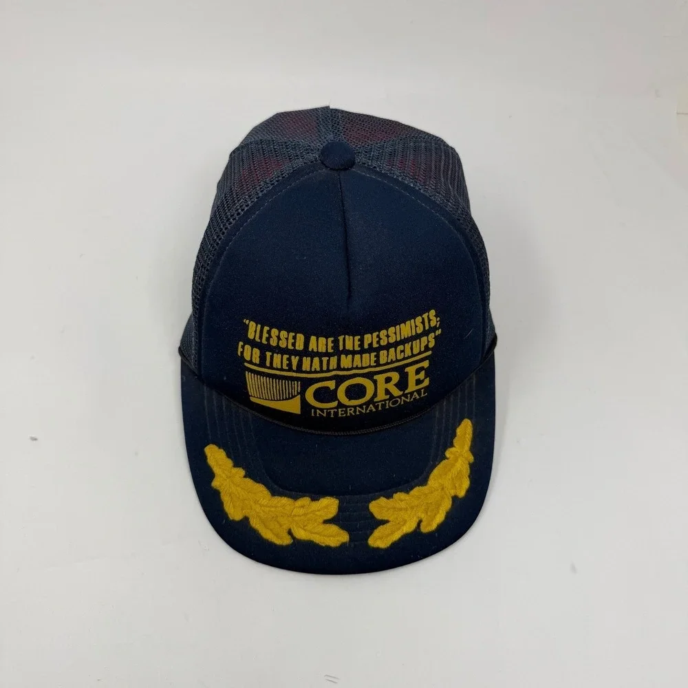 Core International Trucker Hat Blessed Are The Pessimists Backups Scrambled Eggs